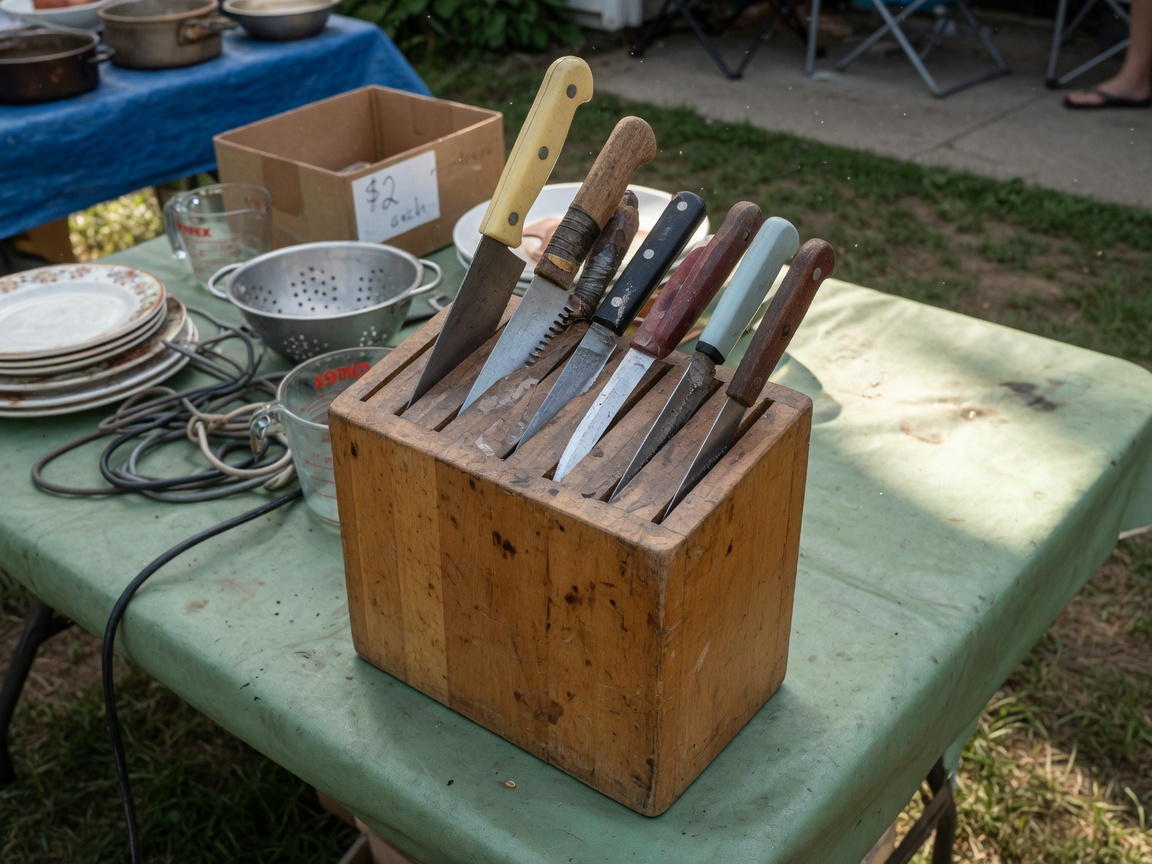 Knife block with knives