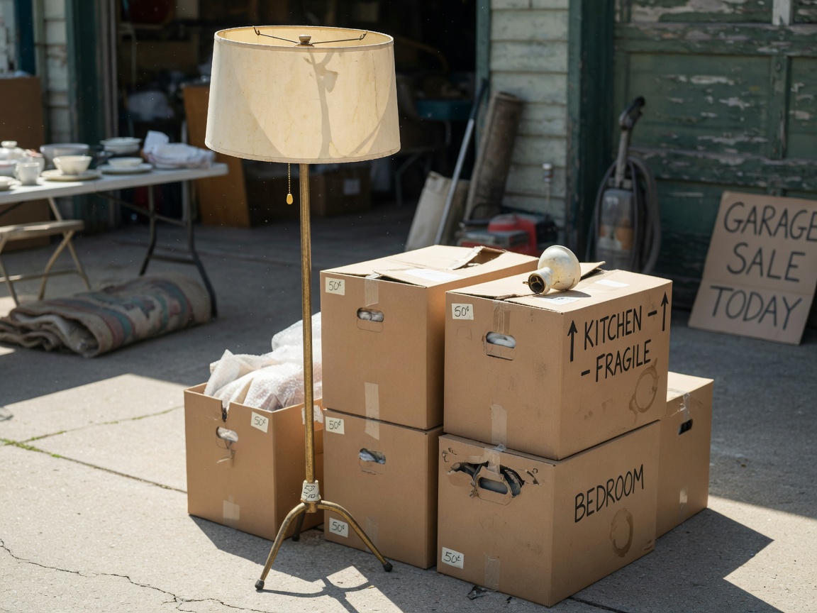 Floor lamp with linen shade