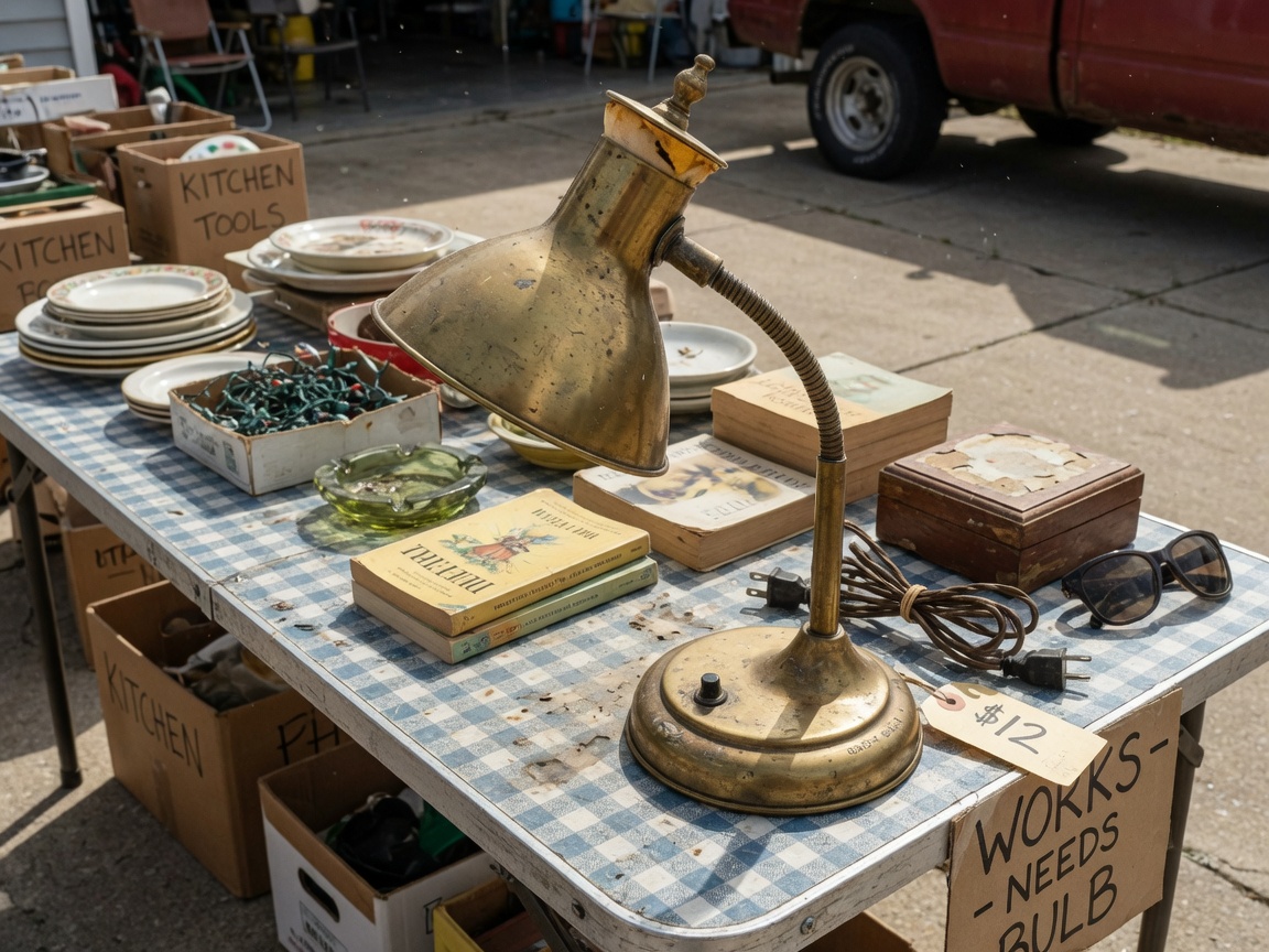 Brass desk lamp
